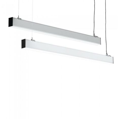LUCE LINEARE LED SAMSUNG CHIP - 40W SOSPENSIONE CORPO D ARGENTO 4000K                                    - Luce NATURALE