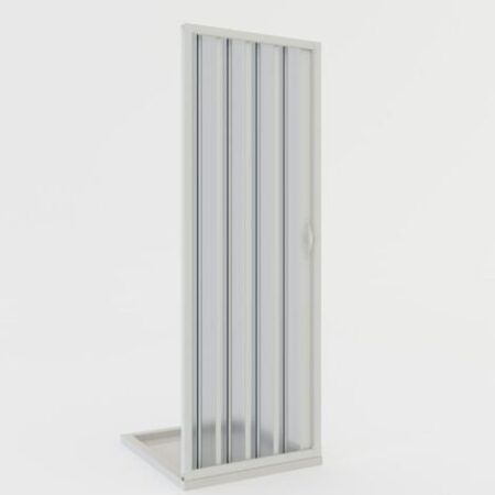 Porta doccia nicchia a soffietto in pvc H 185 con apertura laterale mod. Giglio 80 cm