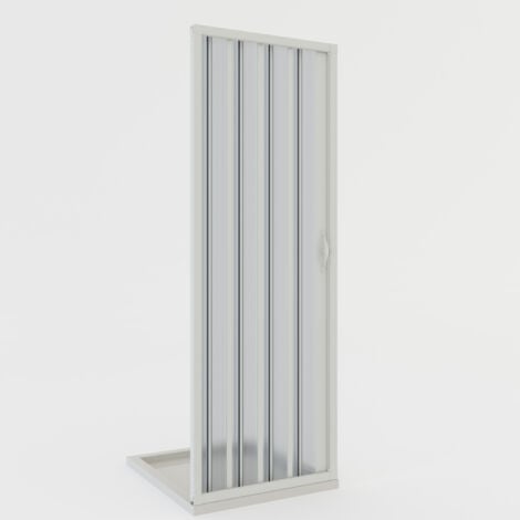 Porta doccia nicchia a soffietto in pvc H 185 con apertura laterale mod. Giglio 80 cm