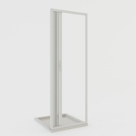 Porta doccia nicchia a soffietto in pvc H 185 con apertura laterale mod. Giglio 80 cm