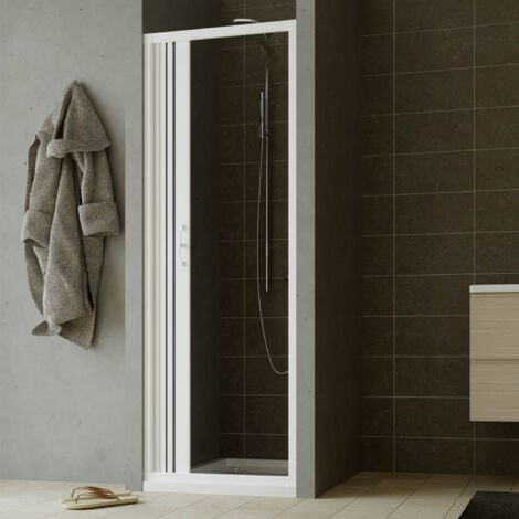 Porta doccia nicchia a soffietto in pvc H 185 con apertura laterale mod. Giglio 80 cm