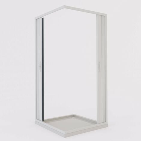 Box cabina doccia a soffietto in pvc cm H 185 con apertura centrale mod. Aster 90x100 cm