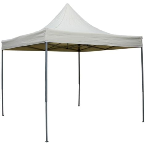 gazebo da esterno pieghevole eurogarden in alluminio ecrù 3x3 m