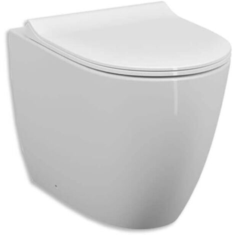 Sanitari Vitra filo parete di colore bianco lucido e scarico rimless