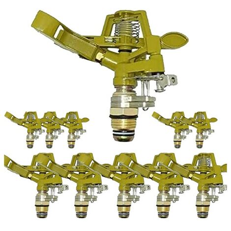 Set di 25 Irrigatore da irrigazione in ottone, zinco regolabile  Spruzzatore a impatto 1/2''  Spruzzatore da giardino con