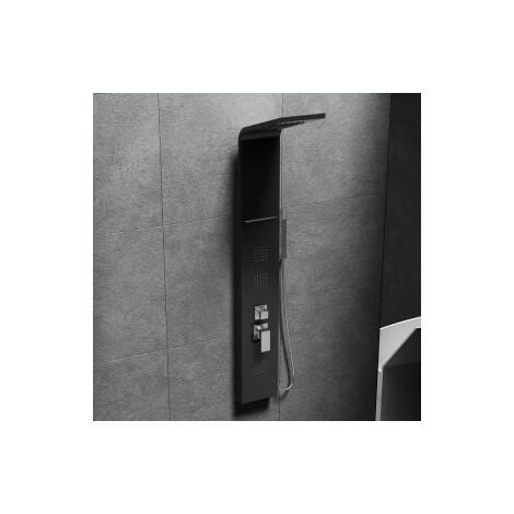 Colonna doccia pannello idromassaggio effetto cascata YH8122 MADRID Nero