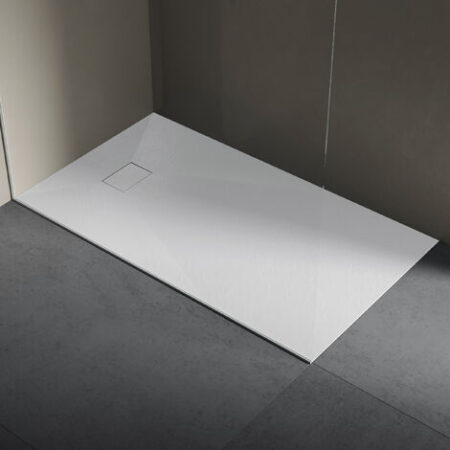 Piatto doccia in resina 80x140 cm SMC effetto pietra colore bianco CUBA