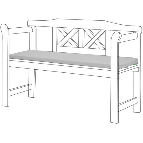 Gardenista Cuscino per Panca da Esterno, Cuscino per Panca da Esterno a 2 Posti Resistente all'Acqua con Rivestimento Rimovibile Facile da Pulire 117x39x5 cm, Grigio