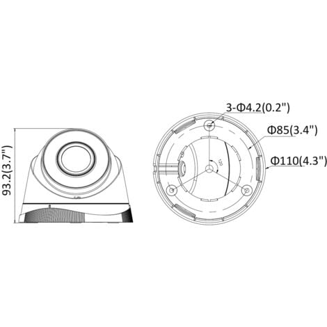 Hikvision HWI-T221H Hiwatch series telecamera dome IP hd 1080p 2Mpx 2.8mm h.265+ poe osd IP67