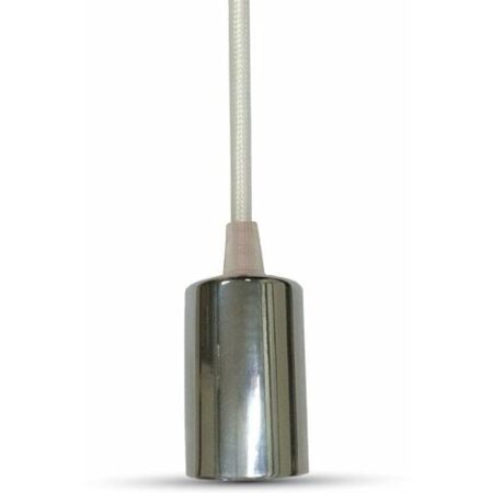 LAMPADARIO CON PORTALAMPADA CROMO DOME BIANCO CHIARO