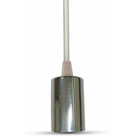 LAMPADARIO CON PORTALAMPADA CROMO DOME BIANCO CHIARO
