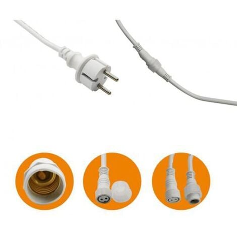 CATENARIA LUCI 5MT E 10 PORTALAMPADE E27 BIANCA ALLUNGABILE IP54 INTERNO ESTERNO