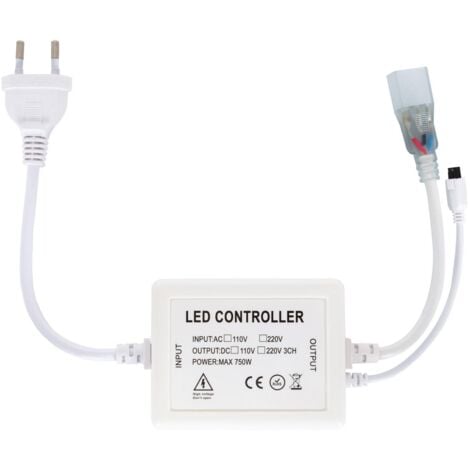 Controller Striscia LED CCT 220V AC 220 LED/m IP67 Larga 15mm Taglio 100 cm con Telecomando IR 23 Pulsanti Bianco