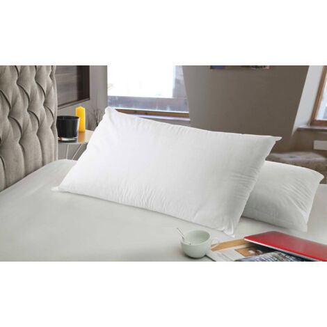 Talamo Italia - Guanciale Coral, Cuscino per letto, Poggiatesta imbottito, Cuscinetto per camera da letto, Made in Italy, 71x41 h11 cm, Bianco