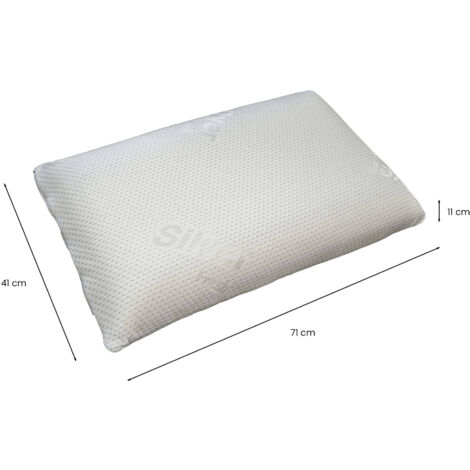 Talamo Italia - Guanciale Coral, Cuscino per letto, Poggiatesta imbottito, Cuscinetto per camera da letto, Made in Italy, 71x41 h11 cm, Bianco