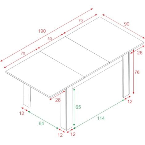 Dmora - Tavolo allungabile Abudula, Consolle estensibile per sala da pranzo, Tavolo apribile da cucina con prolunga, 140/190x90h78 cm, Cemento e Bianco