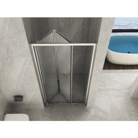 Box Porta Doccia Vetro Opaco Anticalcare 6MM Apertura Pieghevole Libro Soffietto 70 (67-71) x h190 cm
