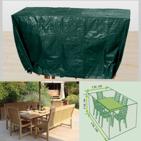 Telo Copritavolo Rettangolare Colore Verde NR12 240x160cm Altezza 90cm TagliaL STI