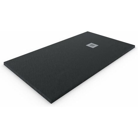 Piatto doccia in marmoresina extra piatto ALLSTONE - Tutte le taglie - 6 colori - Valvola e griglia regalo - Nero Ral. 9005 70X70 CM