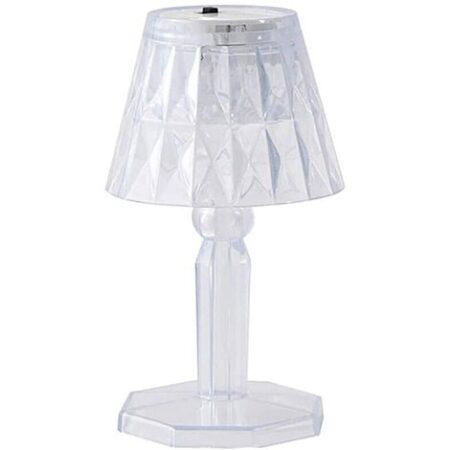 Mini Lampada Led Tavolo Senza Fili Effetto Cristallo Luce Calda Diamantata