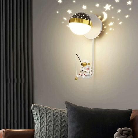 Lampada da parete dimmerabile per cameretta dei bambini, lampada da parete con statua dell'astronauta, decorazioni artistiche, illuminazione moderna, soggiorno, camera da letto, lampada da comodino co