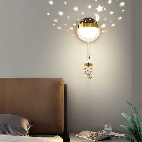 Lampada da parete dimmerabile per cameretta dei bambini, lampada da parete con statua dell'astronauta, decorazioni artistiche, illuminazione moderna, soggiorno, camera da letto, lampada da comodino co