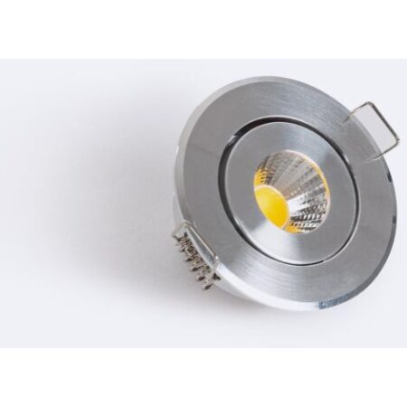 Faretto Downlight LED Circolare COB CRI90 Foro Ø 45 mm Argento Bianco Freddo  5000K