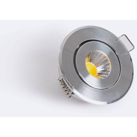 Faretto Downlight LED Circolare COB CRI90 Foro Ø 45 mm Argento Bianco Freddo  5000K
