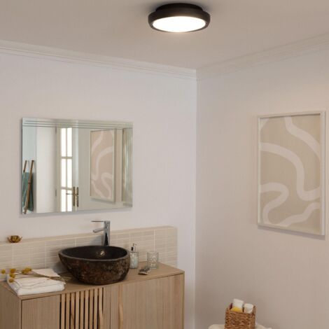 Plafoniera Circolare da Soffitto per Esterni Curio Nero IP65 Ø300 mm  Nero