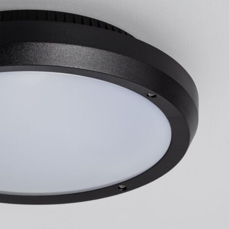 Plafoniera Circolare da Soffitto per Esterni Curio Nero IP65 Ø300 mm  Nero