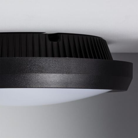 Plafoniera Circolare da Soffitto per Esterni Curio Nero IP65 Ø300 mm  Nero