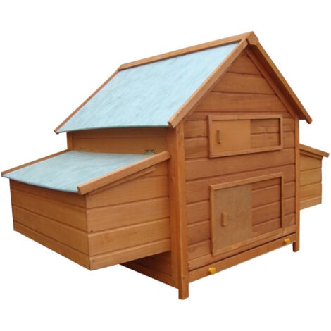 PawHut Pollaio Gabbia per galline da Esterno o Giardino in Legno Impermeabile
