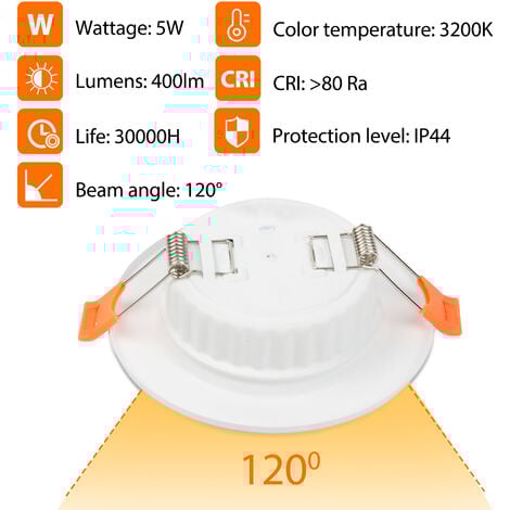 Hengda Faretti da incasso 20x LED Faretti da incasso 5W Faretti da soffitto bianco caldo