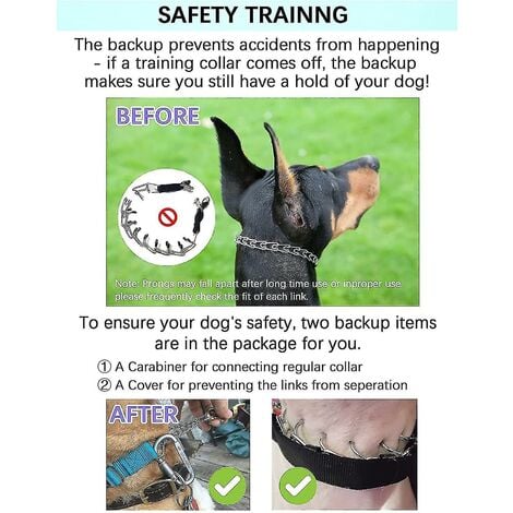 Collare da addestramento per zampe di cane, strozzatore per cani con punte comfort e fibbia a sgancio rapido per cani di taglia piccola e media, piccola, media, 3 mm, 19,7"
