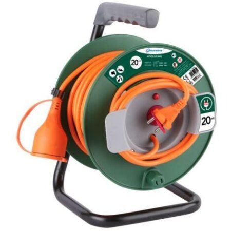 Electraline avvolgicavo con spina e presa schuko+ 20mt sezione 2x1,5 49234
