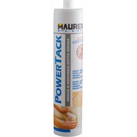 Silicone ADESIVO di MONTAGGIO MAURER PLUS POWERTACK per INTERNI BIANCO 400 gr