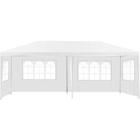 GOPLUS Gazebo a Doppio Tetto, Gazebo Antizanzare da Giardino, Antivento e Antipioggia, Facile da Trasportare, Struttura in Metallo, Bianco, 6x3x2,5 m