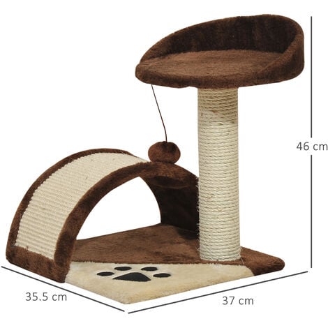 PawHut Albero Tiragraffi per Gatti per Gioco e Relax 36x36x44 cm