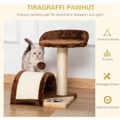 PawHut Albero Tiragraffi per Gatti per Gioco e Relax 36x36x44 cm