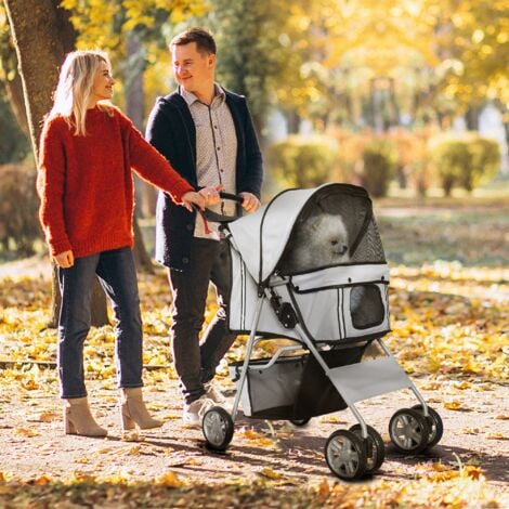 PawHut Passeggino per Cani, Carrello Pieghevole per Animali Domestici