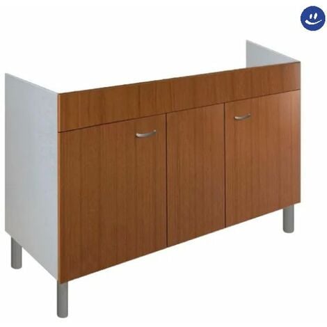 Mobile sottolavello cucina in legno nobilitato teak per lavelli inox dimensioni: cm (lxhxp)= 90x66x50