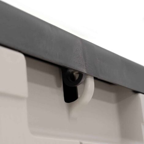 Baule Contenitore Fabbricato in Resina Gardiun Top 117x45,5x57,50 cm 270L Montaggio a Clic  Sistema di Chiusura per Lucchetto Design Bicolore