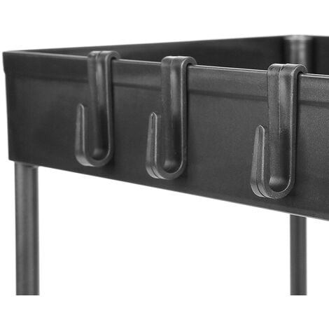 Scaffale portaoggetti sotto lavello a 2 livelli con cassetto scorrevole  per cucina e bagno-scaffale portaspezie nero
