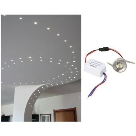 Punto luce led cob 1w argento tondo segnapasso mini faretto da incasso con driver lampadina 220V  Bianco freddo