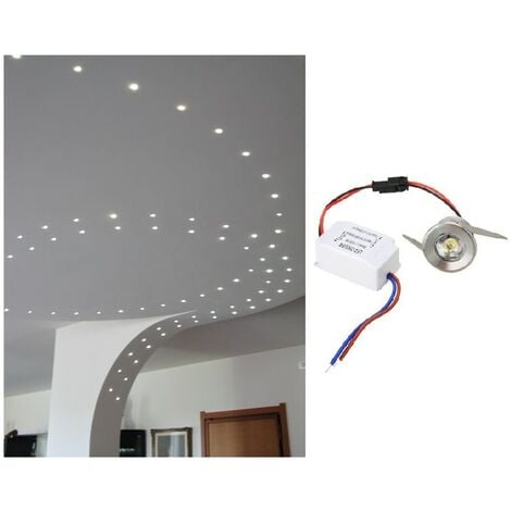 Punto luce led cob 1w argento tondo segnapasso mini faretto da incasso con driver lampadina 220V  Bianco freddo