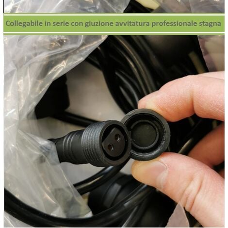 Catena serie luci portalampada E27 10mt esterno impermeabile ip65 prolungabile