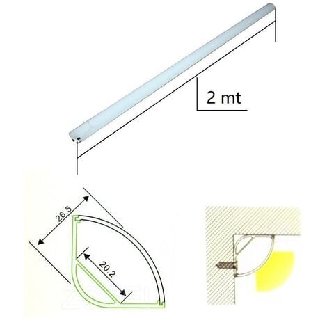 Profilo Alluminio angolare grande a plafoniera Strisce Strip LED Barra Rigida