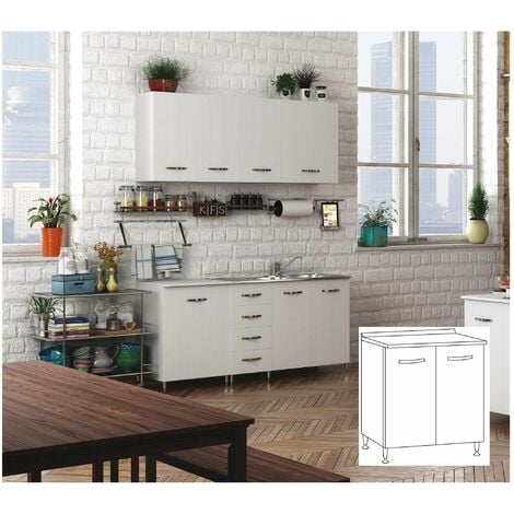 Mobile Base 2 Ante per cucina 80x50xh85 - Bianco BFB80KIT