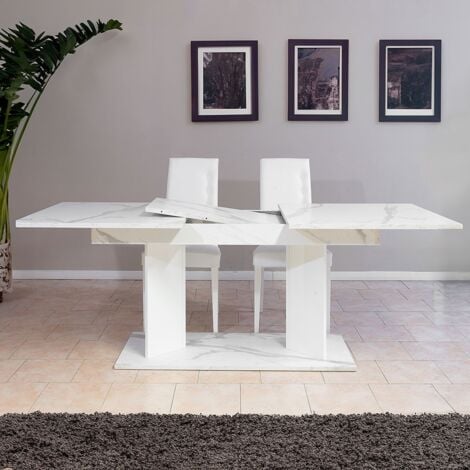 Tavolo da pranzo rettangolare moderno allungabile L.160/210 - Dream  Marmo