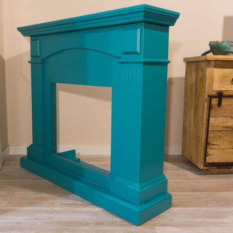 Cornice Blu Turchese Caminetto Cetona Cm 102,2x113,7x28,2 Sined Cornice Camino Cetona Turchese